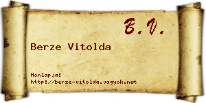 Berze Vitolda névjegykártya